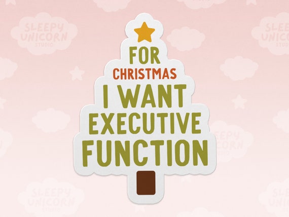 Executive Function Christmas Tree Sticker: ADHD Neurodivergent Gift
