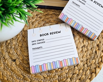 Book Review Post-it® Note Pads, Sticky Notes Bookworm Gift, Bookish Stationary, Reader Stationery Reading Journal Notes