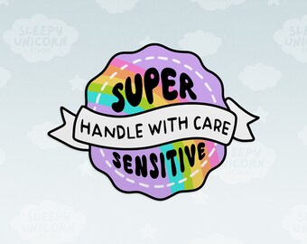 Handle With Care Sticker: Mental Health Kindness, Laptop Decal