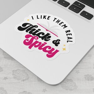 I Like Them Real Thick and Spicy Book Sticker, Romance Novel fan gift, funny book sticker, smutty book club gift, Sticker for Book Lovers image 3