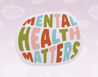 Mental Health Matters Sticker: Awareness Decal, Laptop, Water Bottle