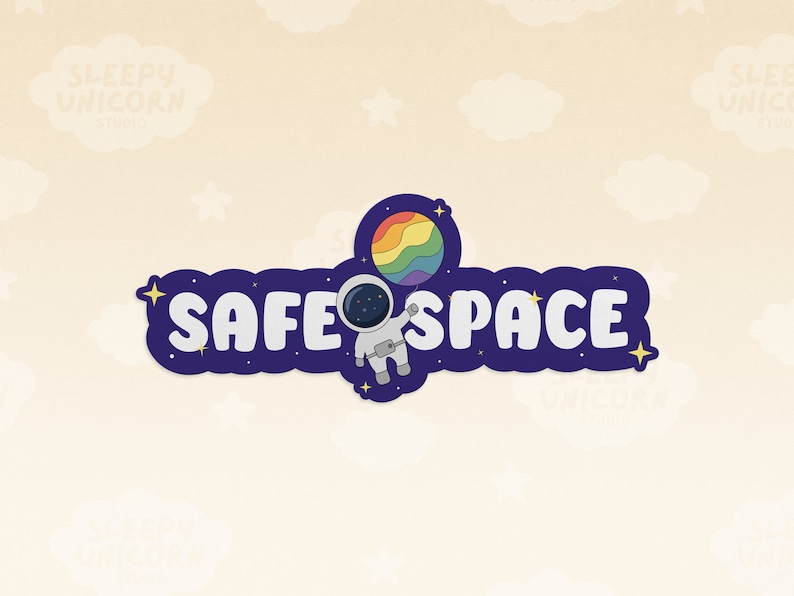 Safe Space Rainbow Pride Sticker for LGBTQ, Pride Gifts for Ally, Safe with Me Ally Sticker, Safe Person Pride Flag Sticker image 1