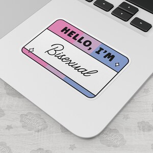 Hello I'm Bisexual Name Tag Sticker Pride Sticker - Etsy