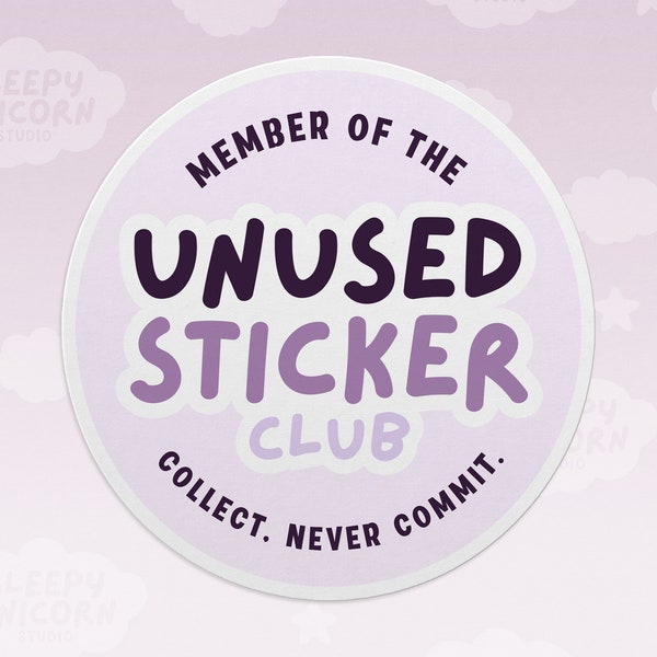 Unused Sticker Club Sticker gift for Sticker Collectors, Sticker Collection, Water bottle decal, laptop decal, sticker book