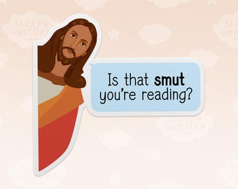 Judging Jesus Smut Sticker: Funny Bookish E-Reader Gift