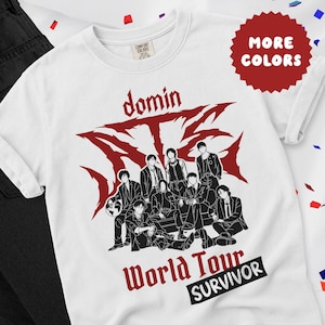 dominATE Stray Kids World Tour Survivor T-shirt, Kpop Fanmerchandise, Plus Size SKZ Apparel