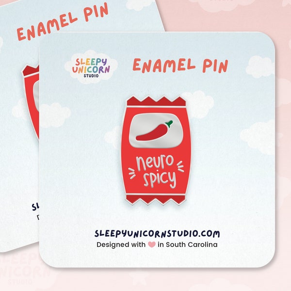 Neuro Spicy Enamel pin, Neurodiversity pin, Neurodivergent accessories, ADHD pin, Autism pin, Autistic pin, Mental health pin