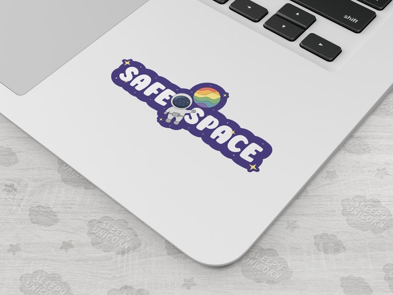 Safe Space Rainbow Pride Sticker for LGBTQ, Pride Gifts for Ally, Safe with Me Ally Sticker, Safe Person Pride Flag Sticker image 2