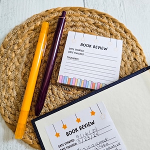 Blocchi Post-it® per recensioni di libri, bigliettini adesivi, regalo per amanti dei libri, cancelleria per lettori, diario di lettura immagine 4