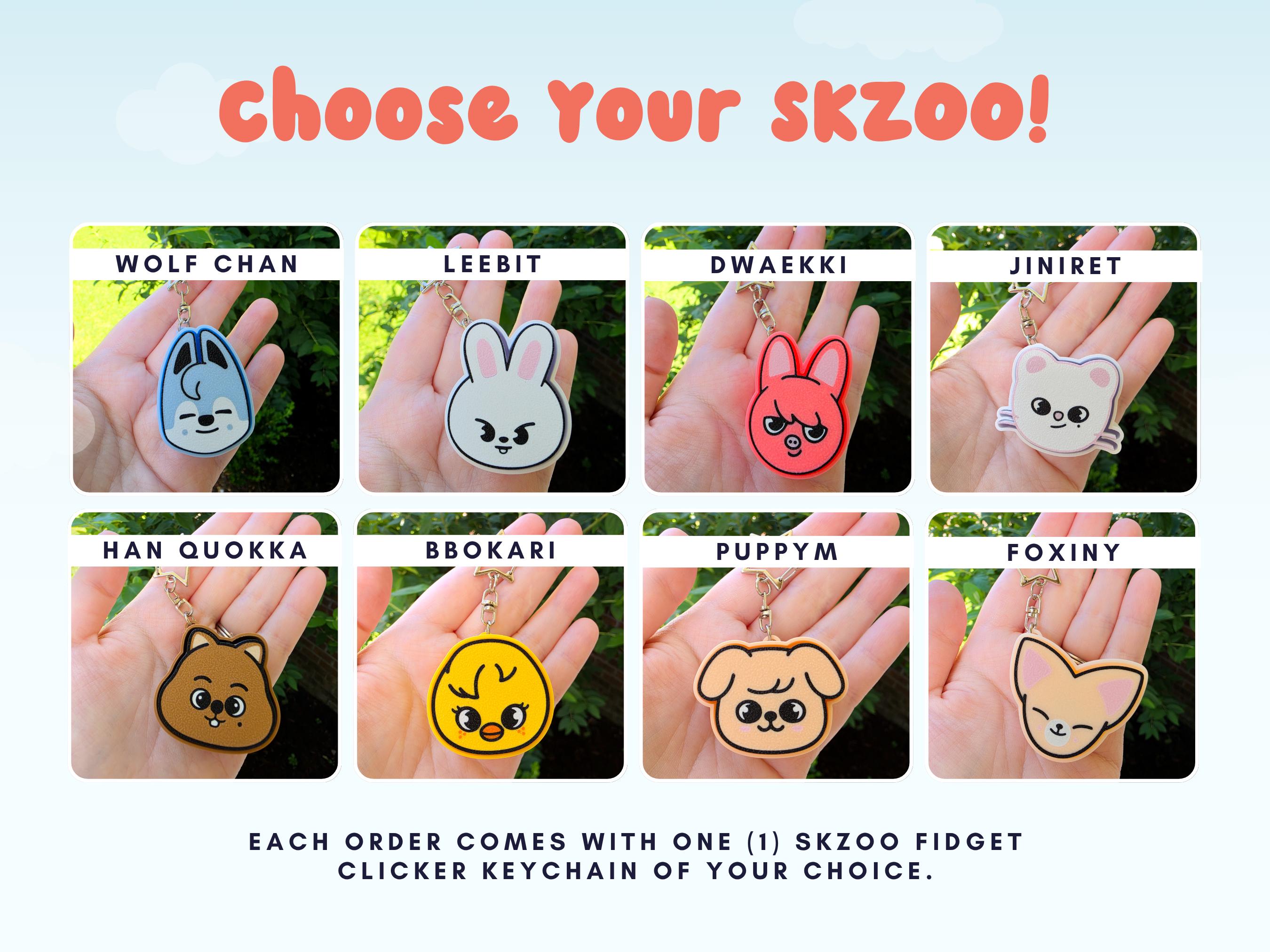 Stray Kids SKZOO Fidget Clicker Keychain, Cute Stress Relief