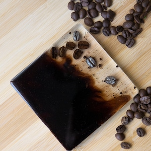 Coffee Beans Coaster, Ecopoxy Resin with Coffee Beans Home Decor, Barista Gift, Coffee Lovers Gift, Coffee Shop Decor.
