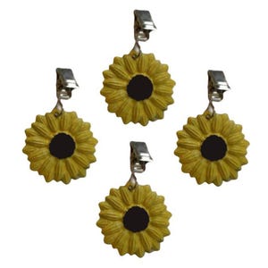 Sunflower Tablecloth Weights with Metal Clips for Outdoor Garden Party Picnic Table Covers