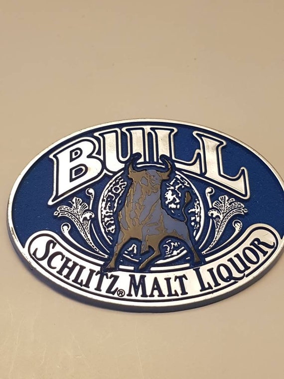 The Bull Schlitz Malt Liquor Silver Laurels Vtg. Mesh… Gem