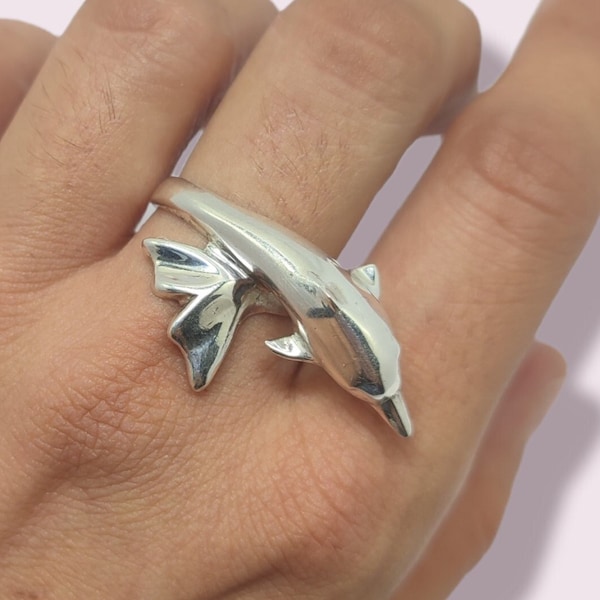 Bague dauphin - Bague argent - dauphins - bague vintage - bague animal