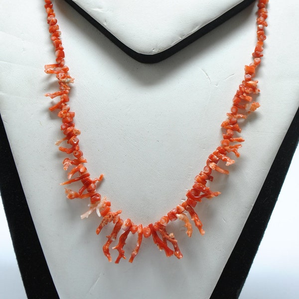 Collier corail rouge - corail véritable - Corail naturel - Collier vintage