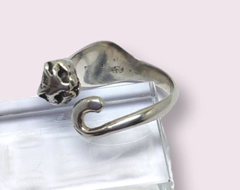 Cat silver ring, vintage cat ring, vintage silver cat rings, vintage animals rings, vintage animal ring, vintage rings, cat lovers, cat ring