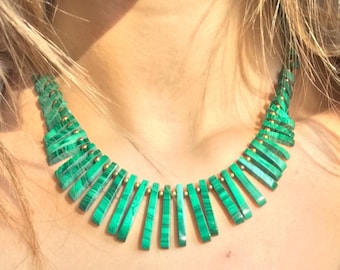 Malachite egyptian necklace vintage