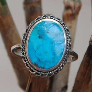 Bague turquoise vintage - bague bohème - bague ethnique - bague turquoise - bague vintage - bijoux turquoise - bague ronde - bague pierre