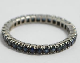 Sapphire ring and sterling silver, vintage sapphire ring, woman ring