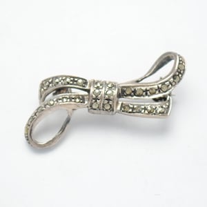 Marcasite brooch set on sterling silver, vintage brooch