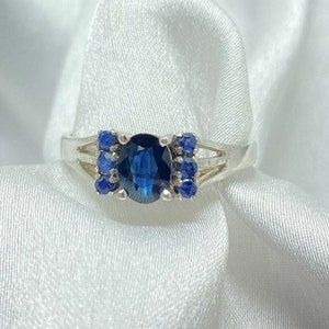 Sapphire ring, Blue sapphire ring, engagement sapphire ring, vintage sapphire ring, sapphire ring for women,  silver sapphire ring,