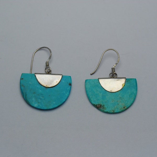 Native american turquoise earrings with sterling silver