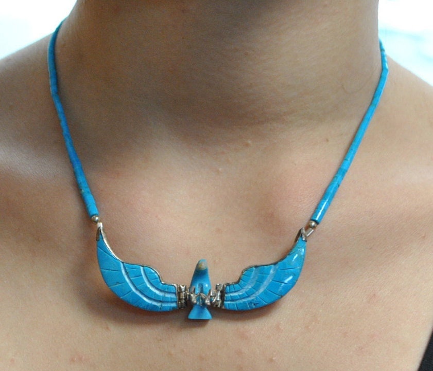 Turquoise eagle necklace deals