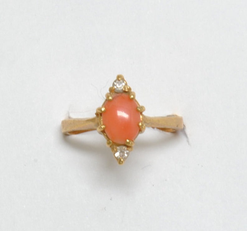 vintage ring vintage coral ring angel skin coral vintage jewelry real coral Coral ring pink coral coral jewelry