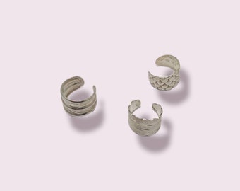 Cartilage silver cuff earring