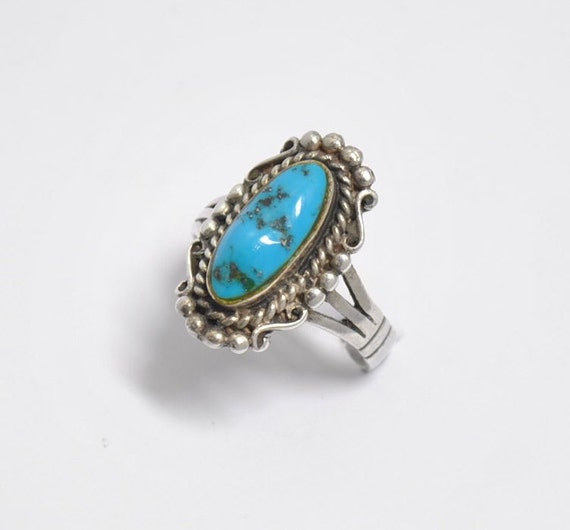 Ring for a man - Vintage turquoise ring for man -
