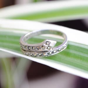 Snake ring, marcasite ring, women ring, vintage ring, vintage women ring, women silver ring, marcasite, snake rings, vintage rings