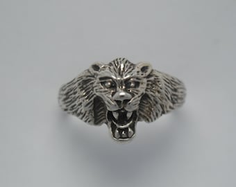 Tiger ring sterling silver