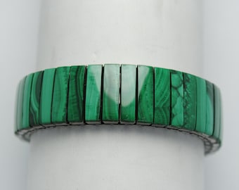 Malachit Armband - Stretcharmband - Boho Armband - Vintage Armband - Boho Armband - Vintage Schmuck - Malachit Schmuck