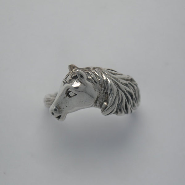 Bague cheval argent - bague tête cheval - pague poney - bague equitation - bague animaux - bague equestre - bague chevaux