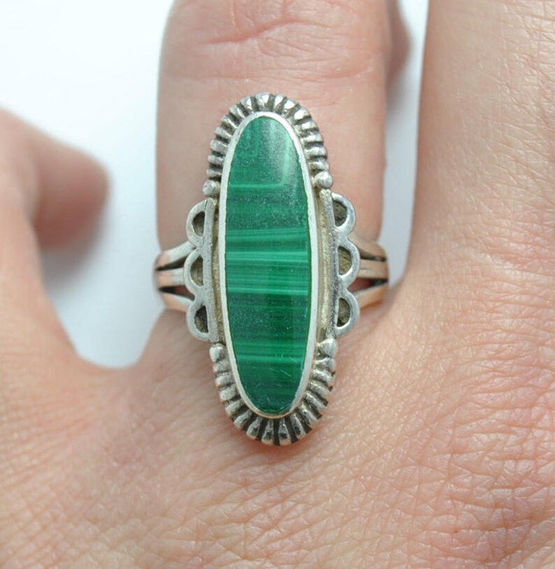 Bague Ovale En Argent 925 Et Malachite - Modèle BA-AR-21, Taille 55, Pierre Bleue Lapis Lazuli