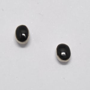 Oval Black ONYX Button Ball Stud Earrings 925 Sterling Silver, Black onyx earrings, sterling silver studs, everyday earrings, black studs
