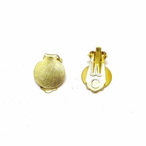 50 gold clip-on earring backs 13mm