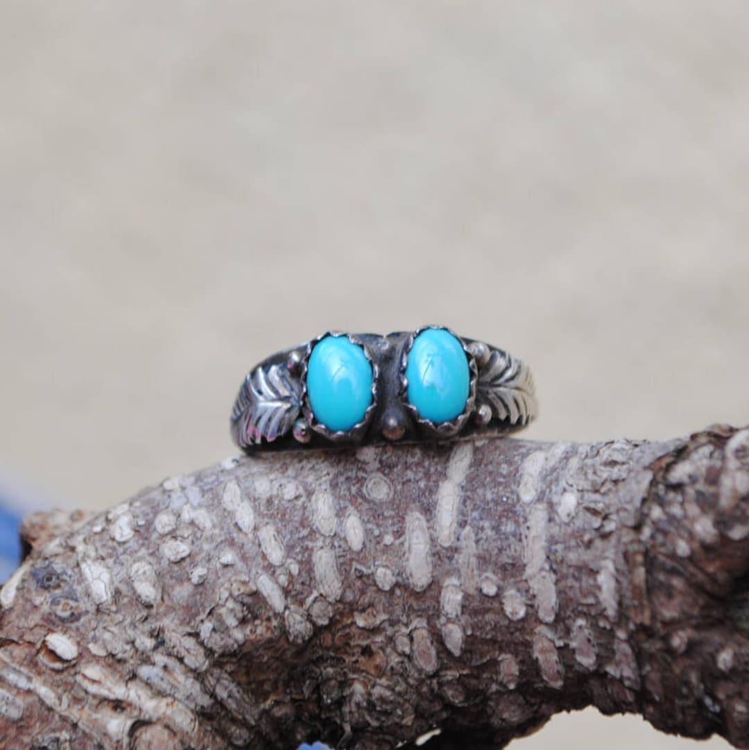 Navajo Turquoise Ring and Sterling Silver, Native Amercian Ring, Native ...