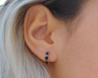 Boucles d'oreilles en onyx - Puces d'oreilles - Petites boucles d'oreilles noirs