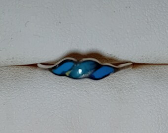 Thin turquoise ring, native american turquoise ring, sterling silver ring for women, Thin silver ring, vintage turquoise jewelry
