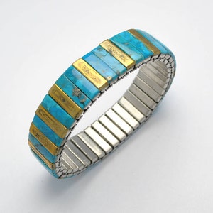 Natural turquoise extensible bracelet