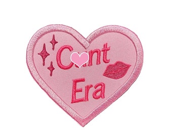 CVNT Era-Hot Pink-Heart Shaped-Embroidered-Iron On-Sew On-Patch