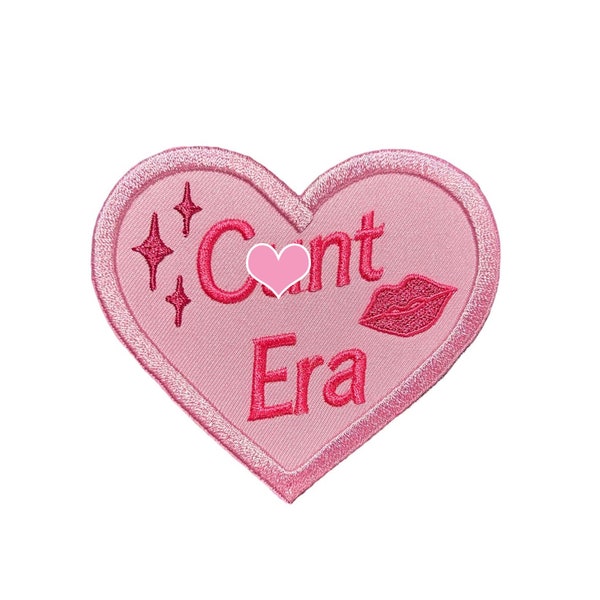 CVNT Era-Hot Pink-Heart Shaped-Embroidered-Iron On-Sew On-Patch