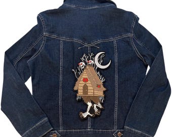 Baba Yaga-Hut-Folklore-Backpatch-Embroidered-Iron On-Sew On Patch