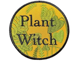Plant Witch-Green Witch-Plants-Embroidered-Iron On-Sew On Patch