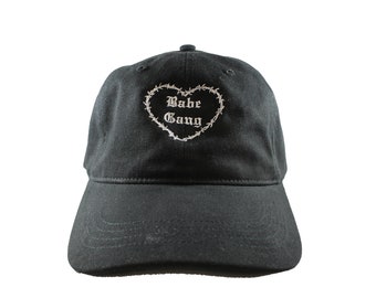 Babe Gang-Barbed Wire Heart-Embroidered-Black-Unstructured Hat-Dad Hat