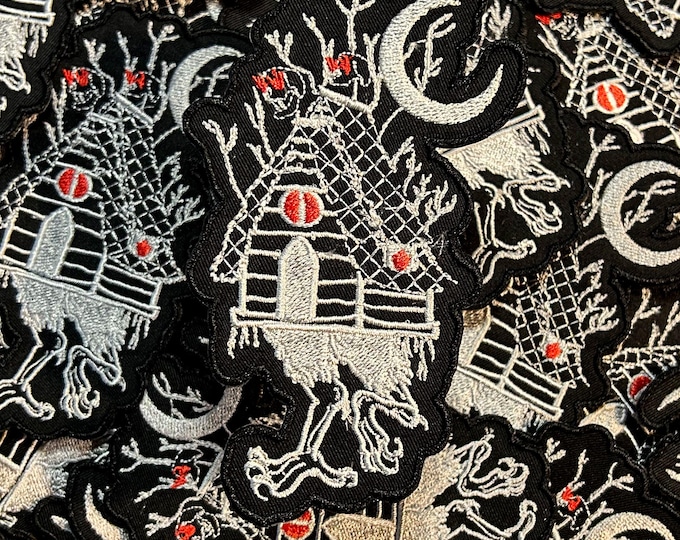 Baba Yaga Hut-Folklore-Embroidered-Iron On-Sew On Patch