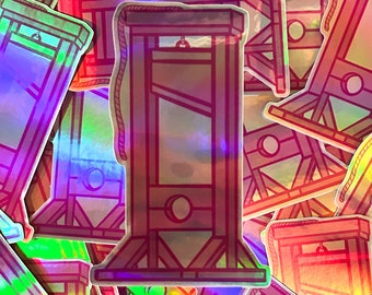 Pink Guillotine-Holographic-Vinyl Sticker