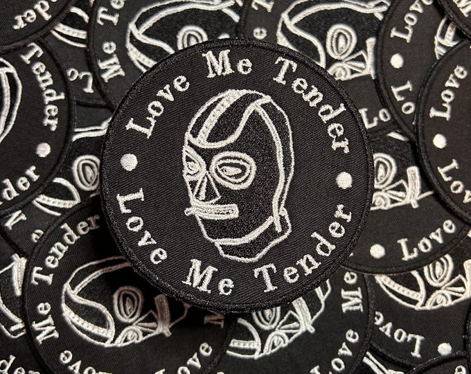 Love Me Tender-Gimp-Embroidered-Iron On-Sew On-Machine Embroidered Patch
