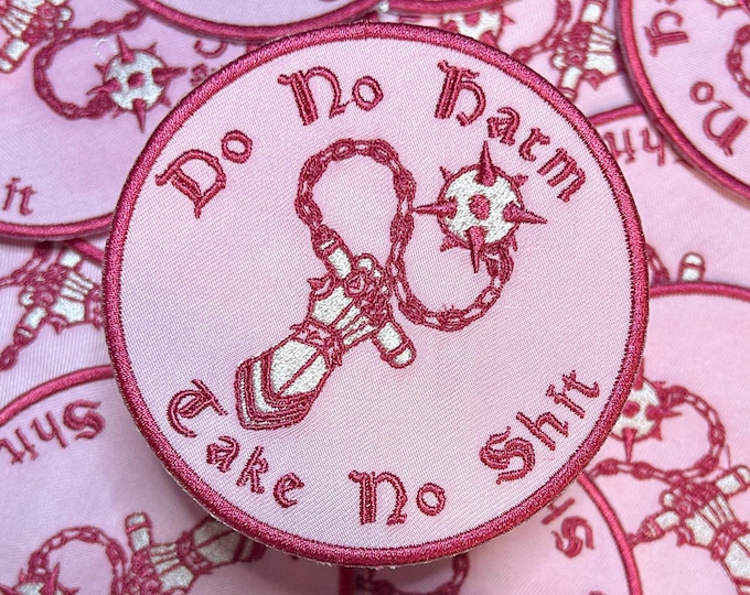 Do No Harm Take No Sh t Gauntlet Embroidered Iron On Patch